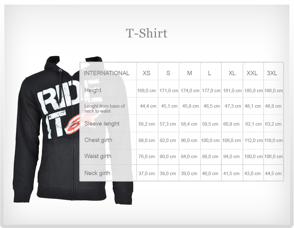 t-shirt size chart